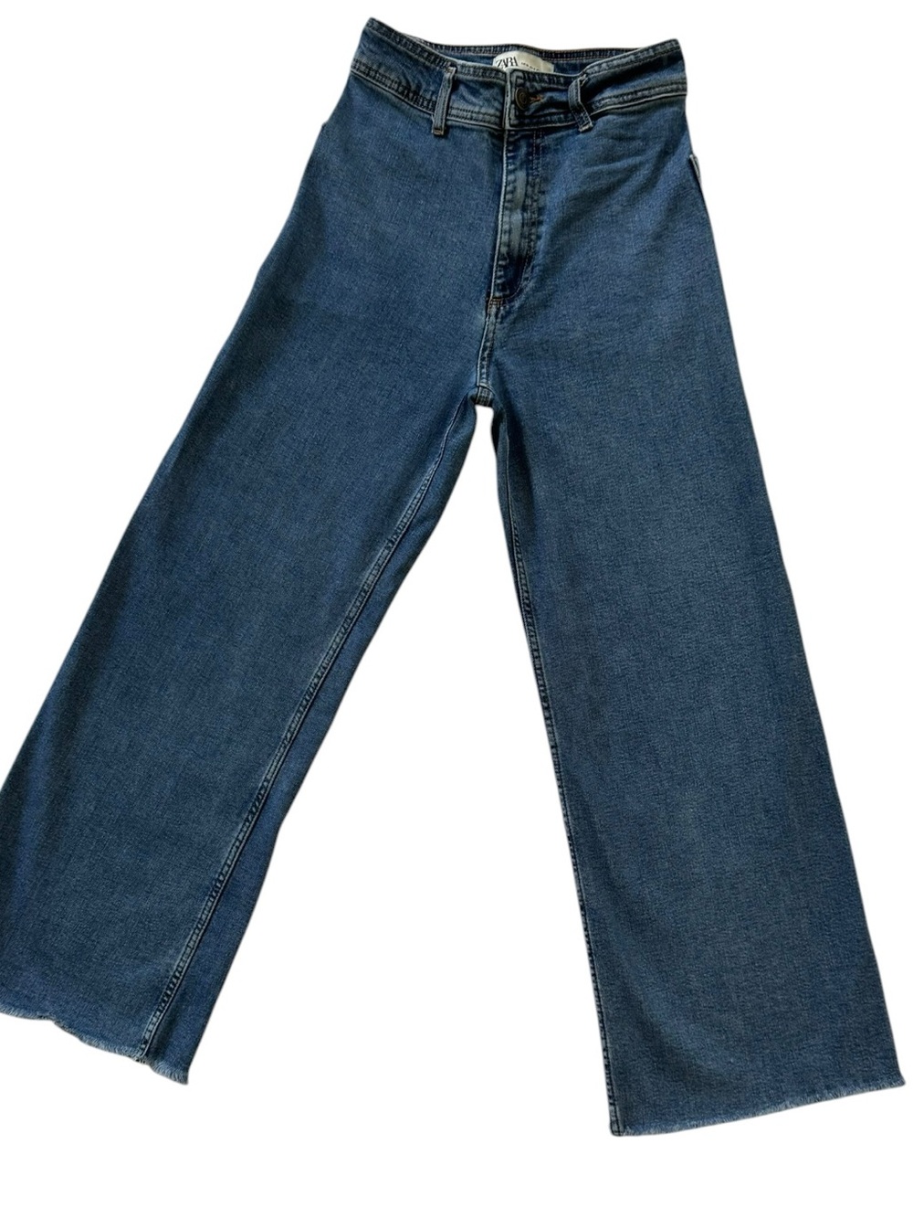 Zara High-Rise Wide Leg Blue Jeans Size 4